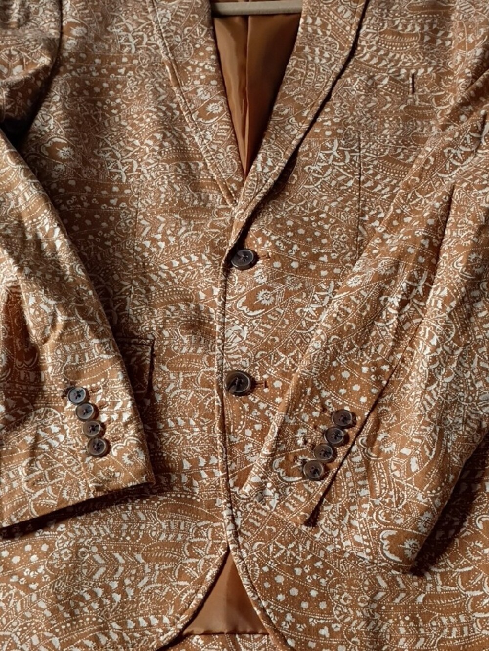 INC International Concepts Women's Brown Patterned Two-Piece Suit Size XS Linen - Picture 13 of 15